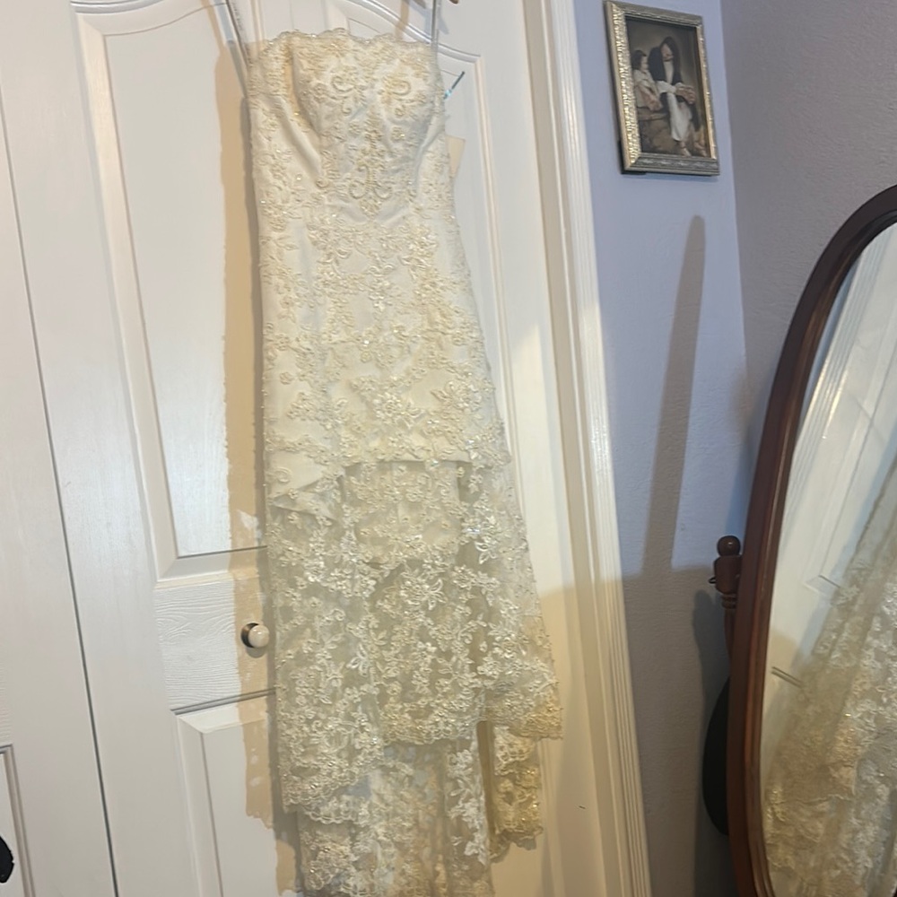 Alfred Angelo Lace Wedding Dress in Cream
